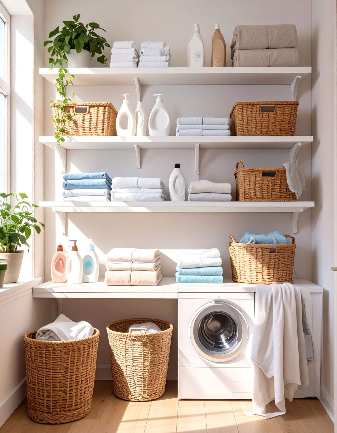 IKEA BOAXEL Wall Mounted Shelving System - 30 small laundry room ideas ikea