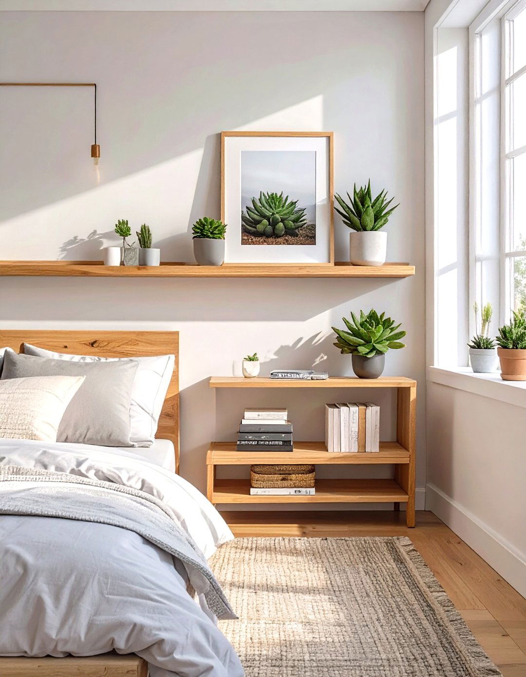 IKEA BURHULT SIBBHULT Wall Shelf for Small Displays - 30 small bedroom storage ideas ikea