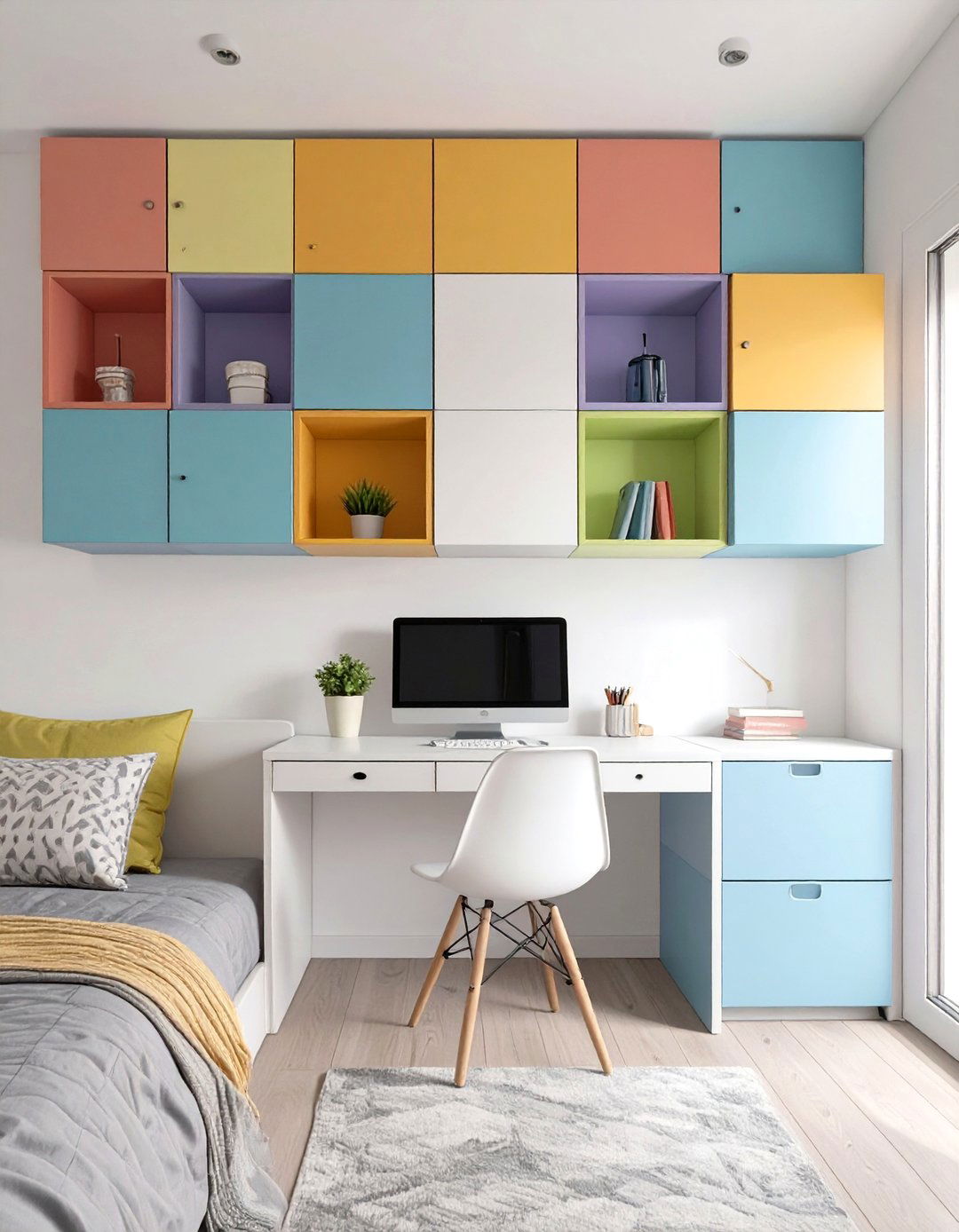 IKEA EKET Wall Mounted Cabinet Combination - 30 small bedroom storage ideas ikea