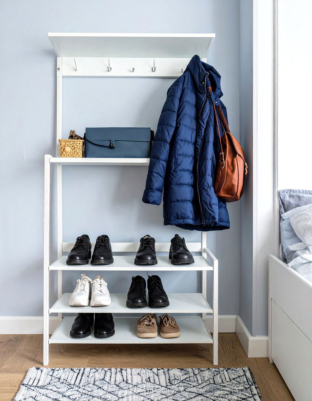 IKEA MACKAPR Coat Rack with Shoe Storage - 30 small bedroom storage ideas ikea