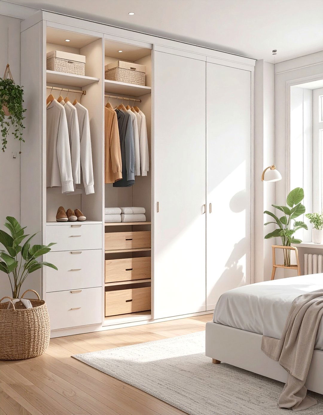 IKEA PAX Wardrobe System Customized for Narrow Spaces - 30 small bedroom storage ideas ikea