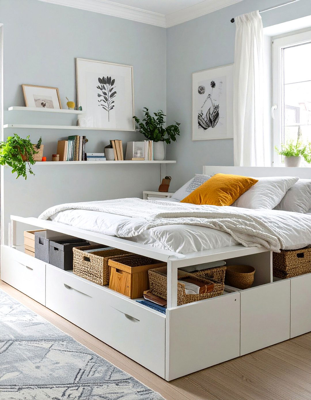 IKEA PLATSA Bed Frame with Integrated Storage - 30 small bedroom storage ideas ikea