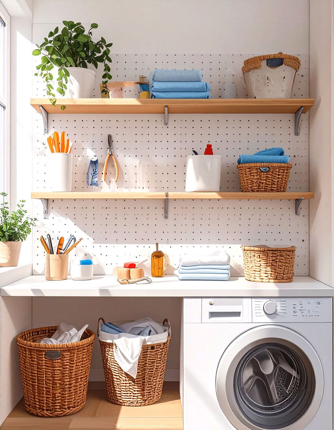 IKEA SKDIS Pegboard Organizer - 30 small laundry room ideas ikea