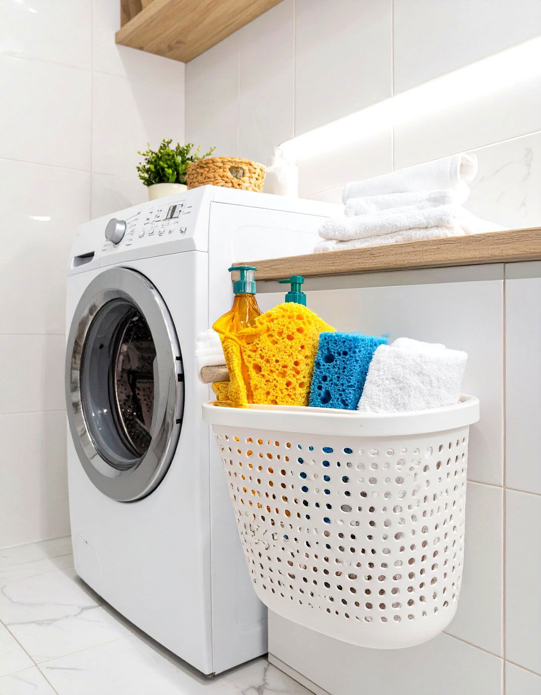 IKEA TISKEN Suction Cup Accessories for Tiled Walls - 30 small laundry room ideas ikea