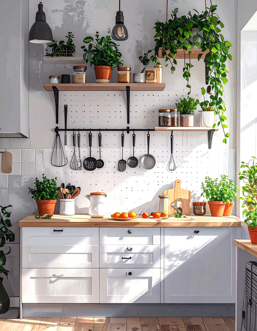 Ikea SKDIS Pegboard for Wall Organization - 30 small ikea kitchen ideas