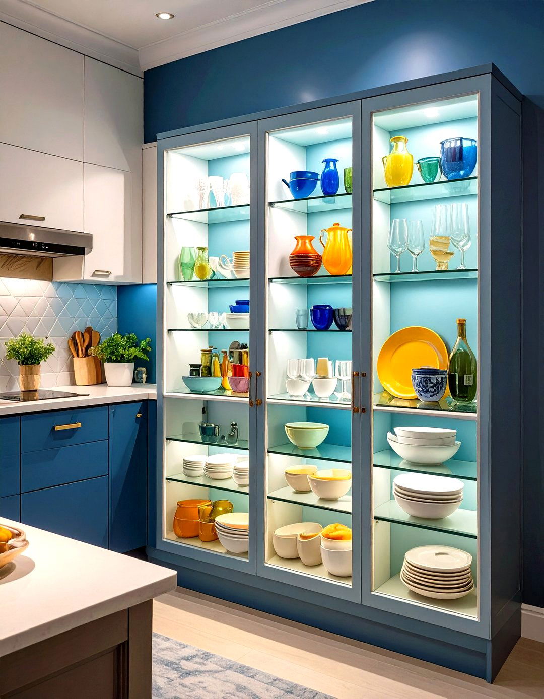 Ikea UPPSPEL Glass Door Cabinet for Display - 30 small ikea kitchen ideas