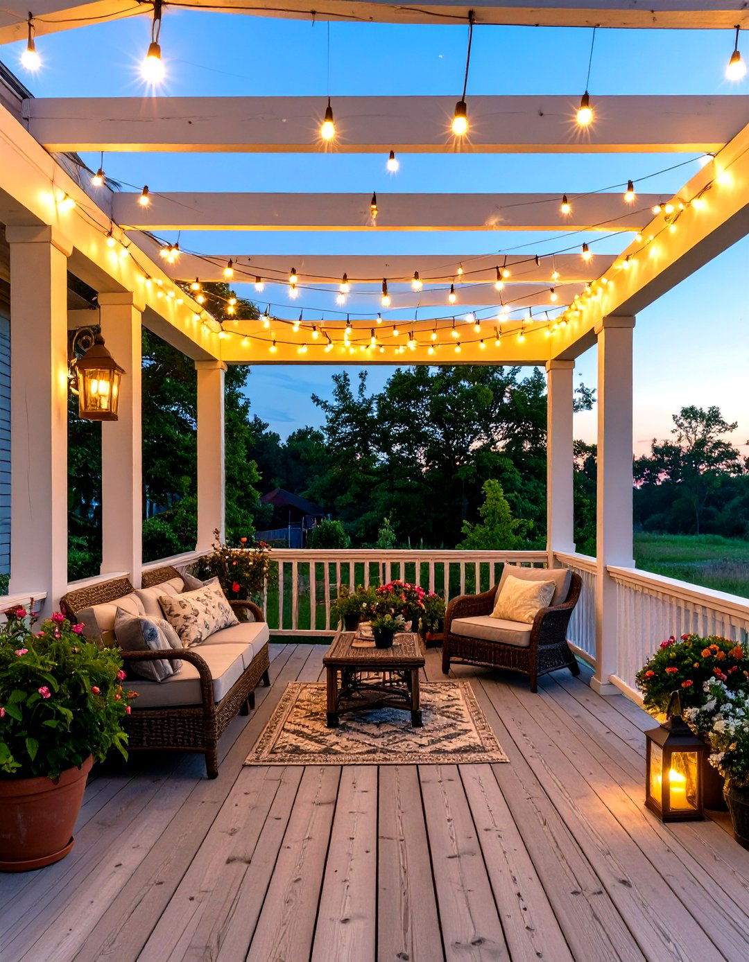 Illuminate with Outdoor String Lights - 30 screen porch ideas on a budget