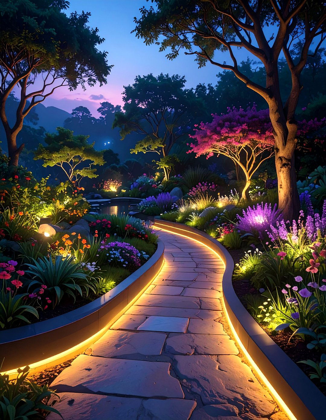 Illuminated Garden Edging - 30 modern garden edging ideas