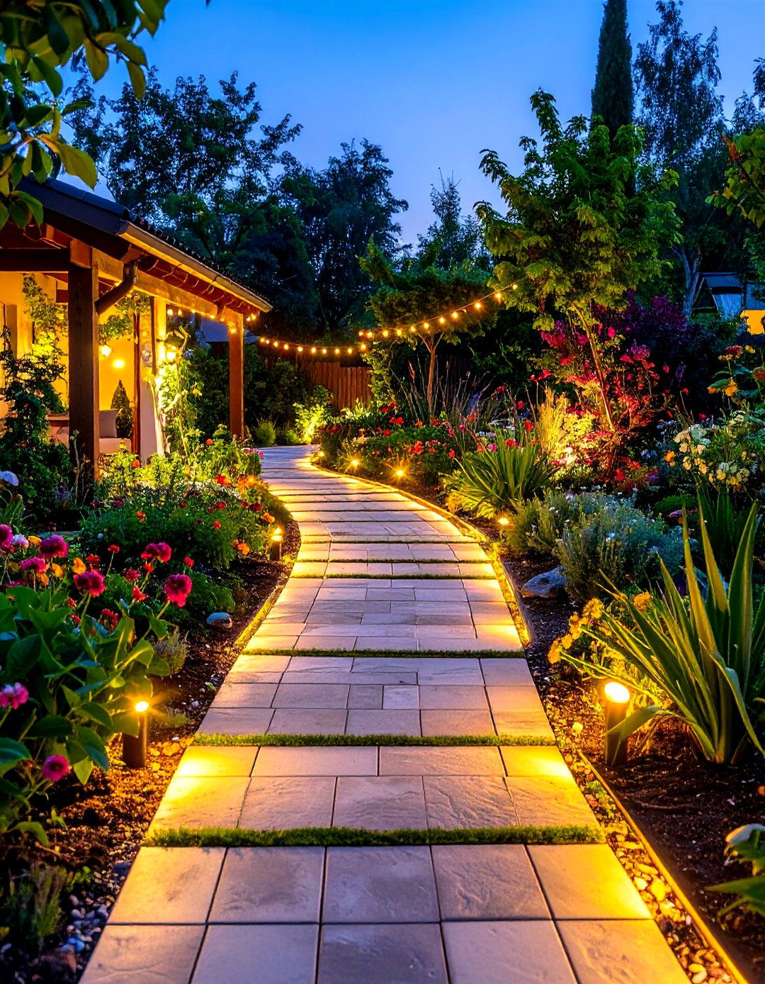 Illuminated Garden Walkway - 30 garden walkway ideas