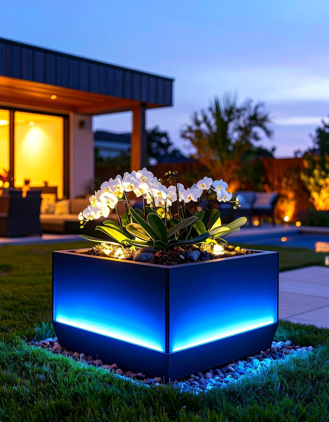 Illuminated LED Patio Planter - 30 patio planter ideas
