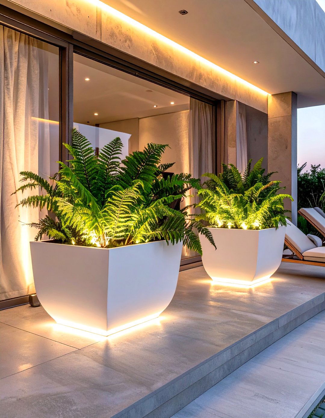 Illuminated Patio Planters - 30 outdoor patio lighting ideas