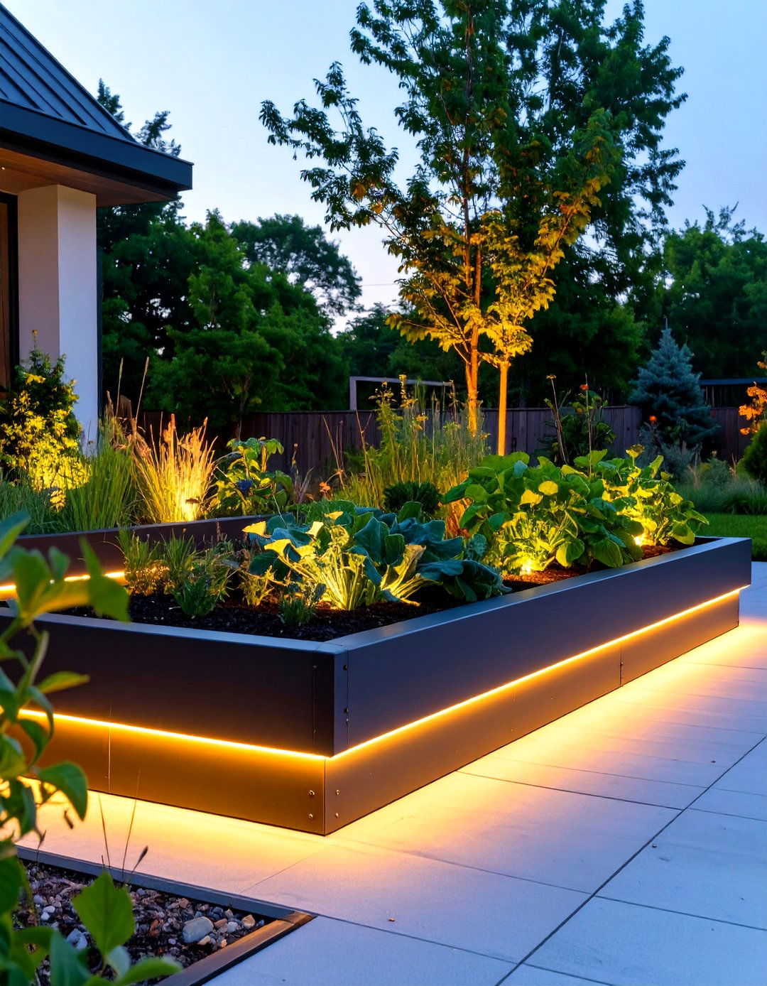 Illuminated Raised Garden Beds - 30 modern raised garden bed ideas