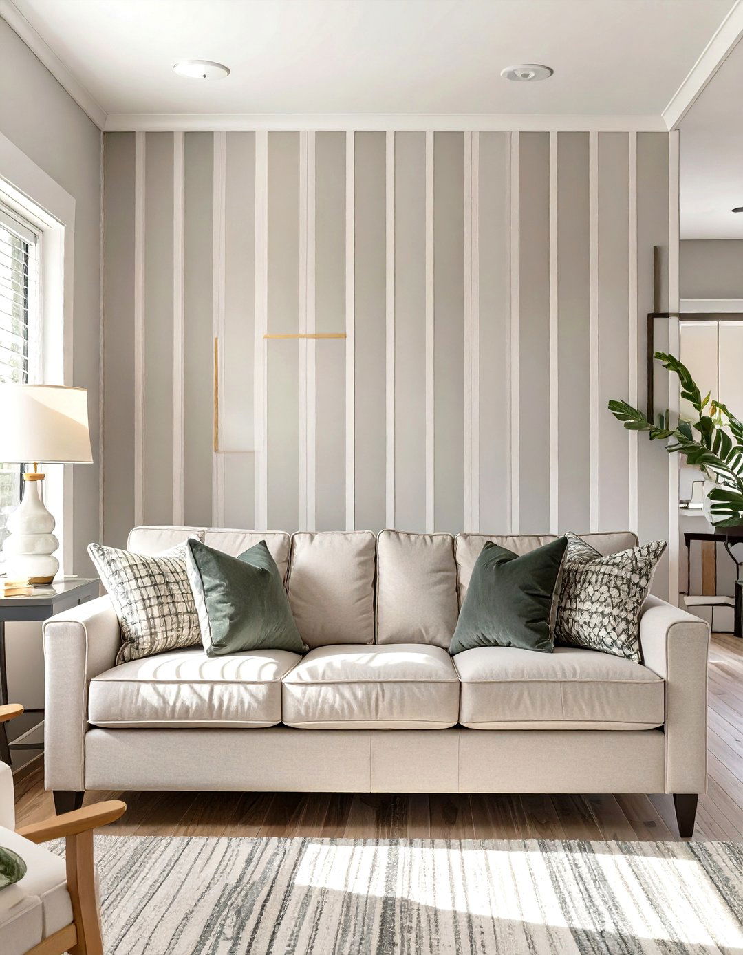 Implementing Vertical Stripe Accents - 30 single wide small mobile home living room ideas