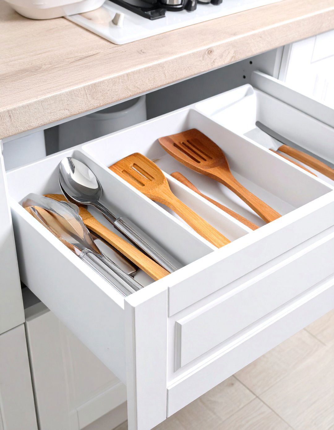 In Drawer Utensil Canisters - 30 kitchen drawer organizer ideas