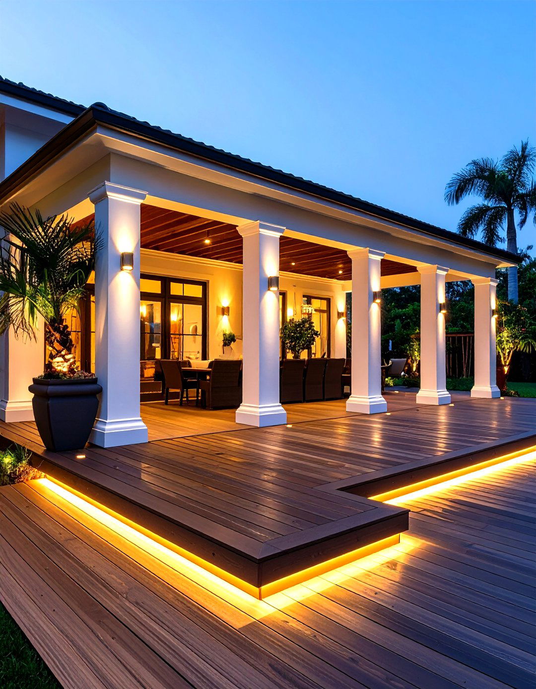 In Floor Patio Uplighting - 30 patio lighting ideas