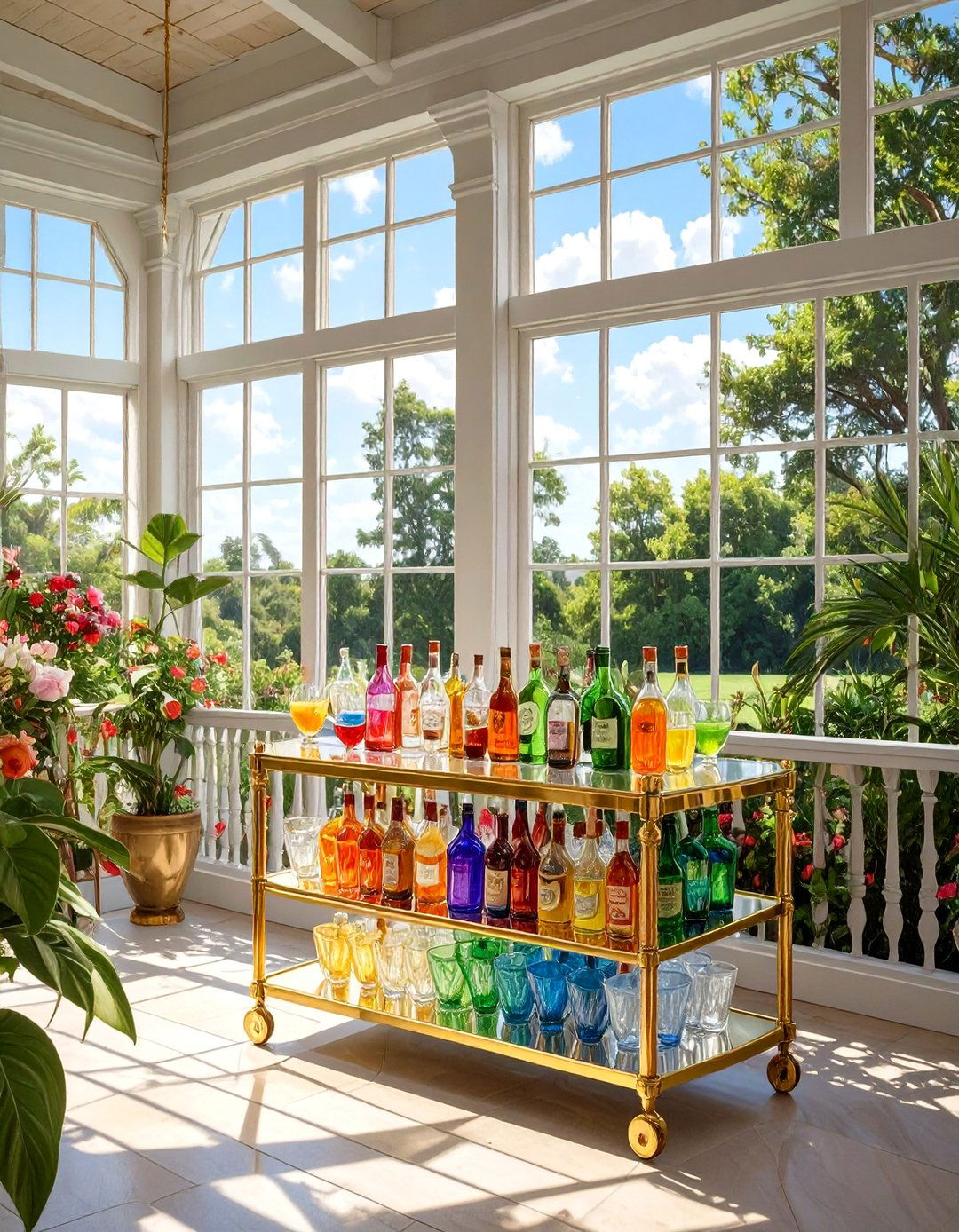 Include a Stylish Outdoor Bar Cart - 30 screened in porch decorating ideas