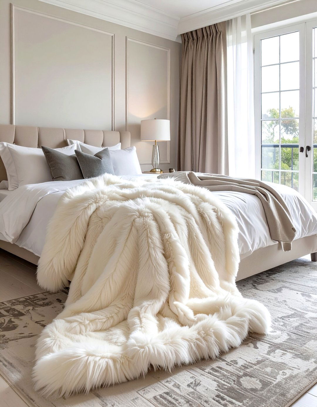 Incorporate Faux Fur Throws - 30 ways to spice up the bedroom ideas