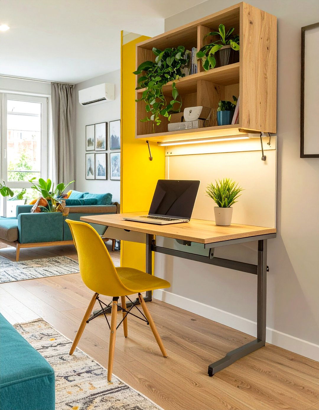 Incorporate Fold Down Wall Desks - 30 very small living room ideas