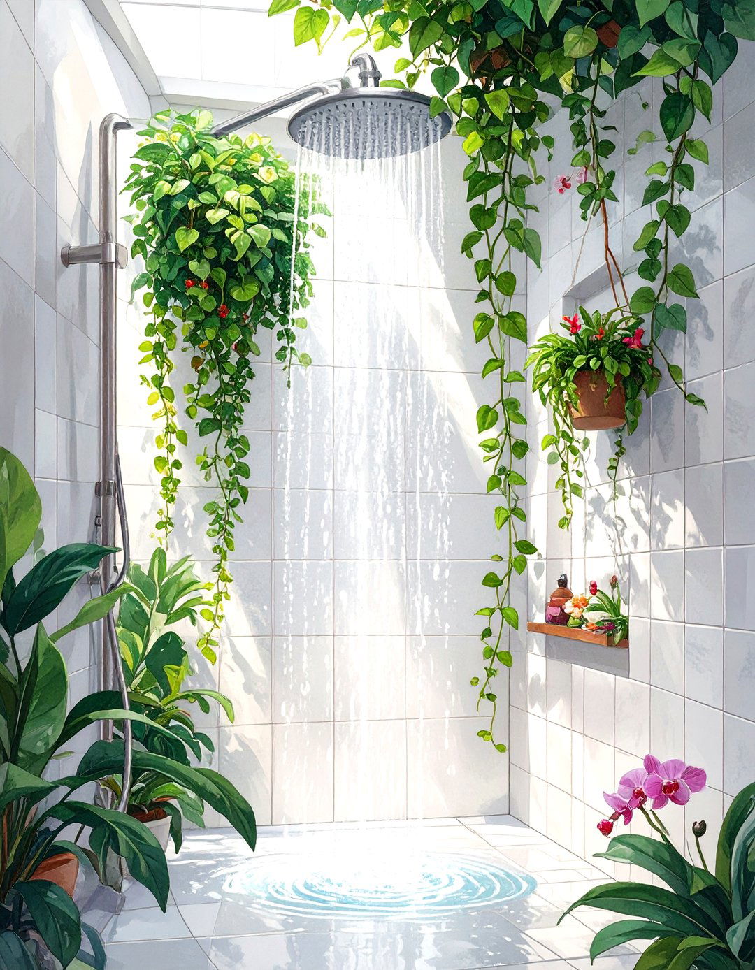 Incorporate Living Plants - 30 shower remodel ideas