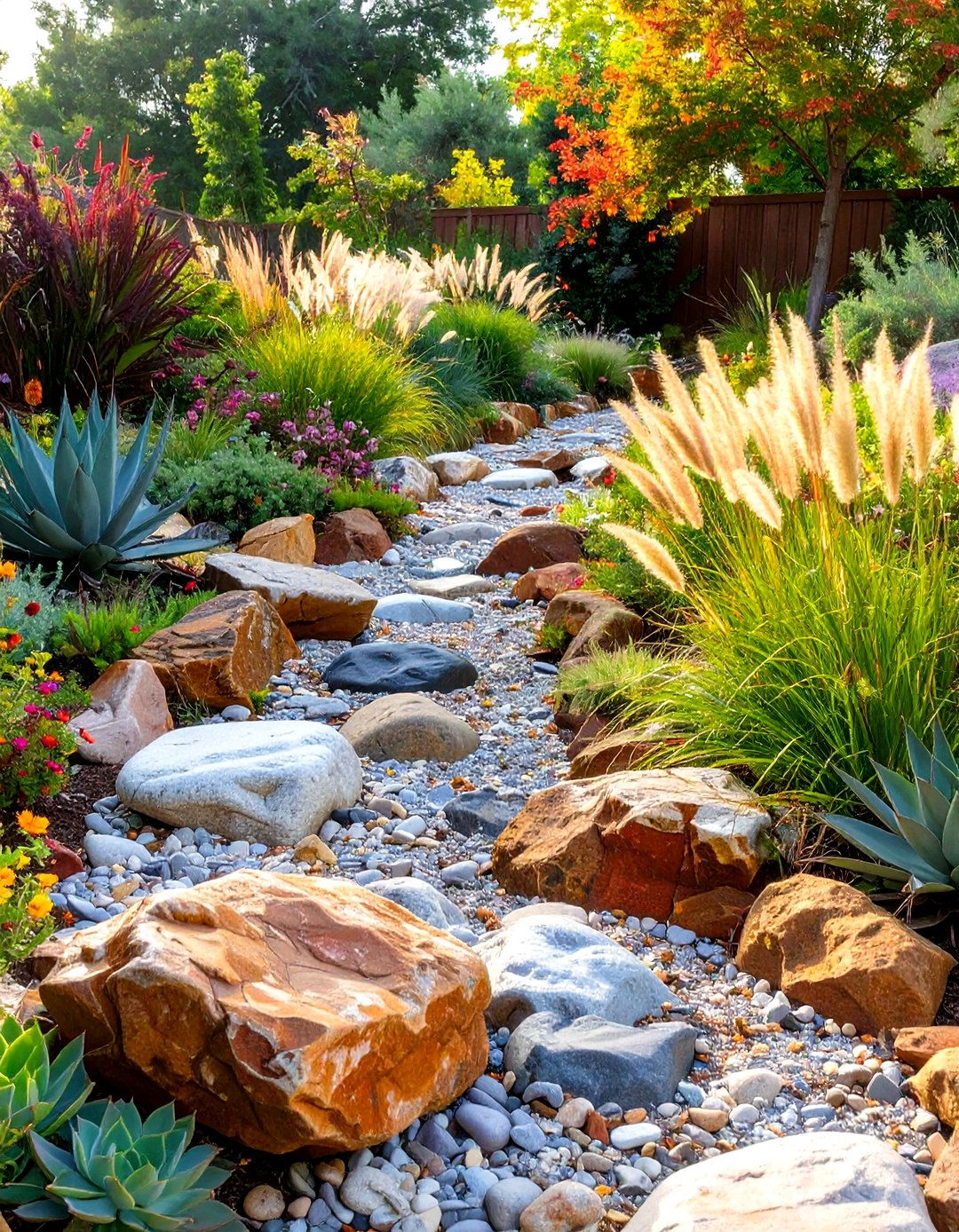 Incorporate a Dry Creek Bed - 30 sustainable landscape design ideas