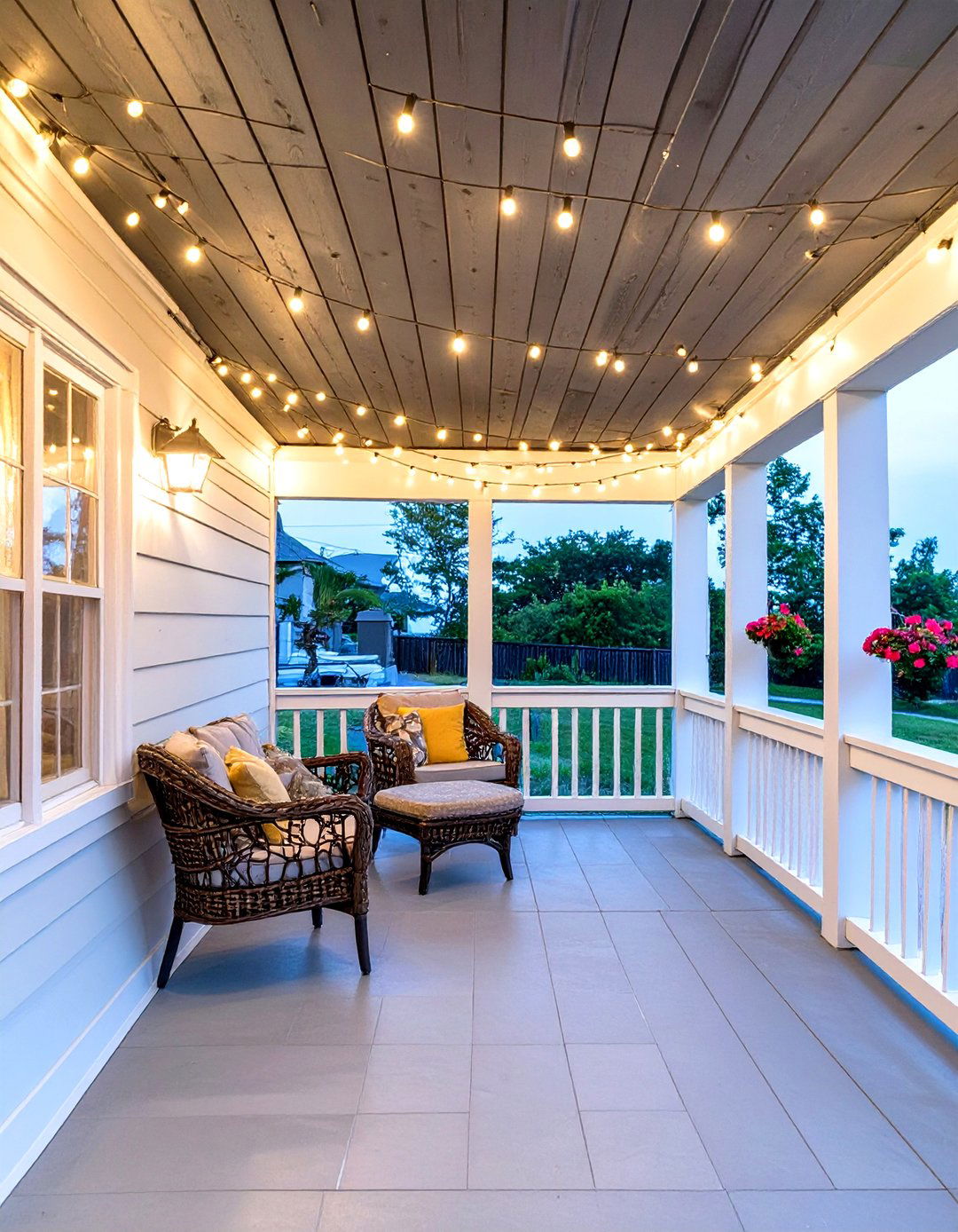 Incorporating Cafe String Lights for Ambiance - 30 simple screened in porch ideas