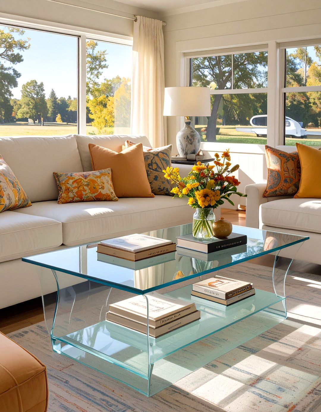 Incorporating Clear Acrylic Furniture - 30 single wide small mobile home living room ideas