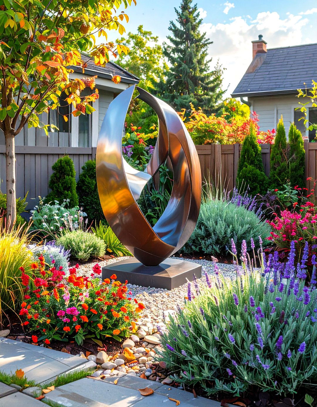 Incorporating Garden Art - 30 small front yard ideas