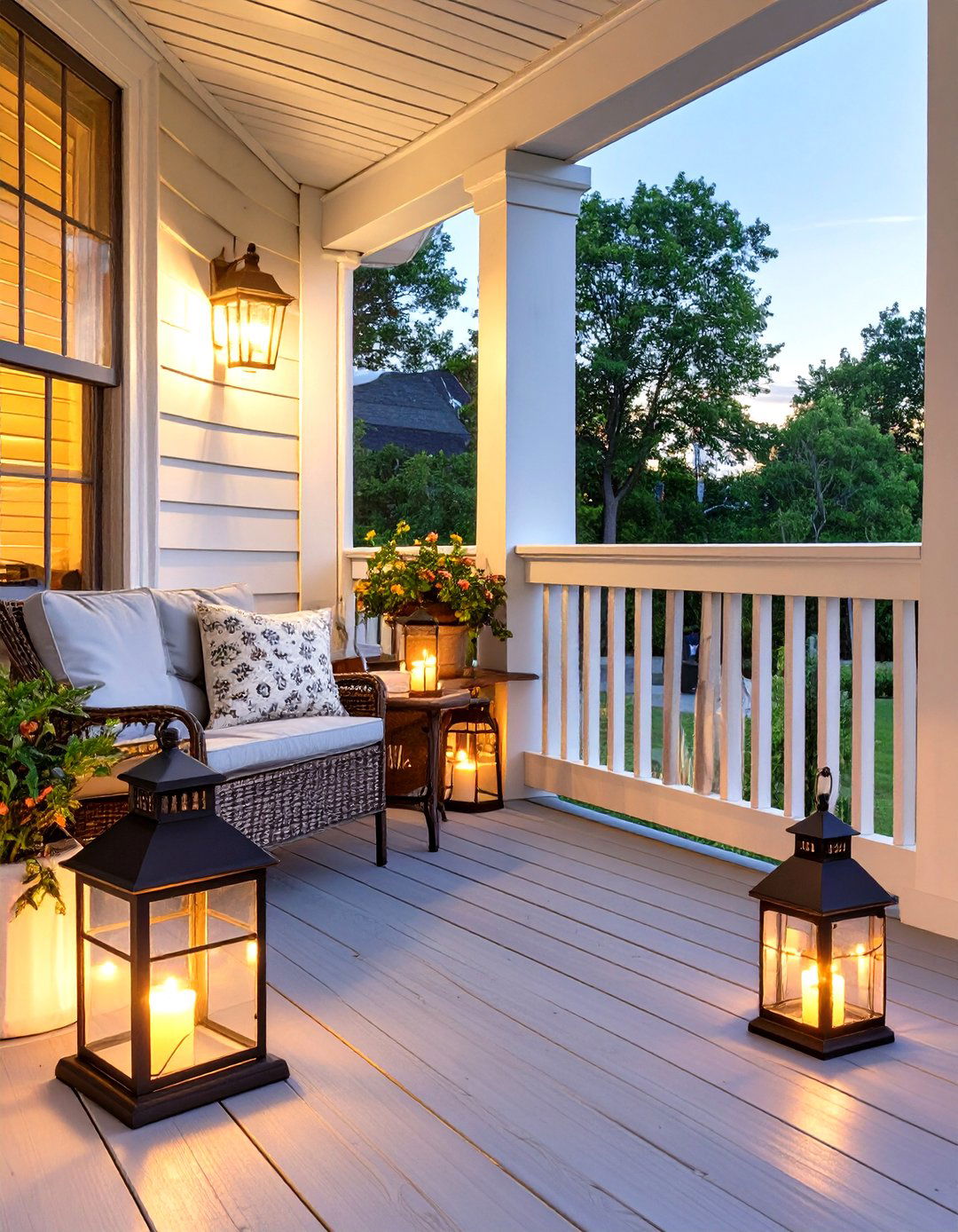 Incorporating Lanterns for Decorative Lighting - 30 simple screened in porch ideas