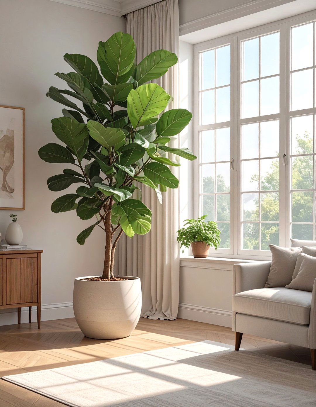 Incorporating Large Indoor Plants - 30 sitting room decor ideas