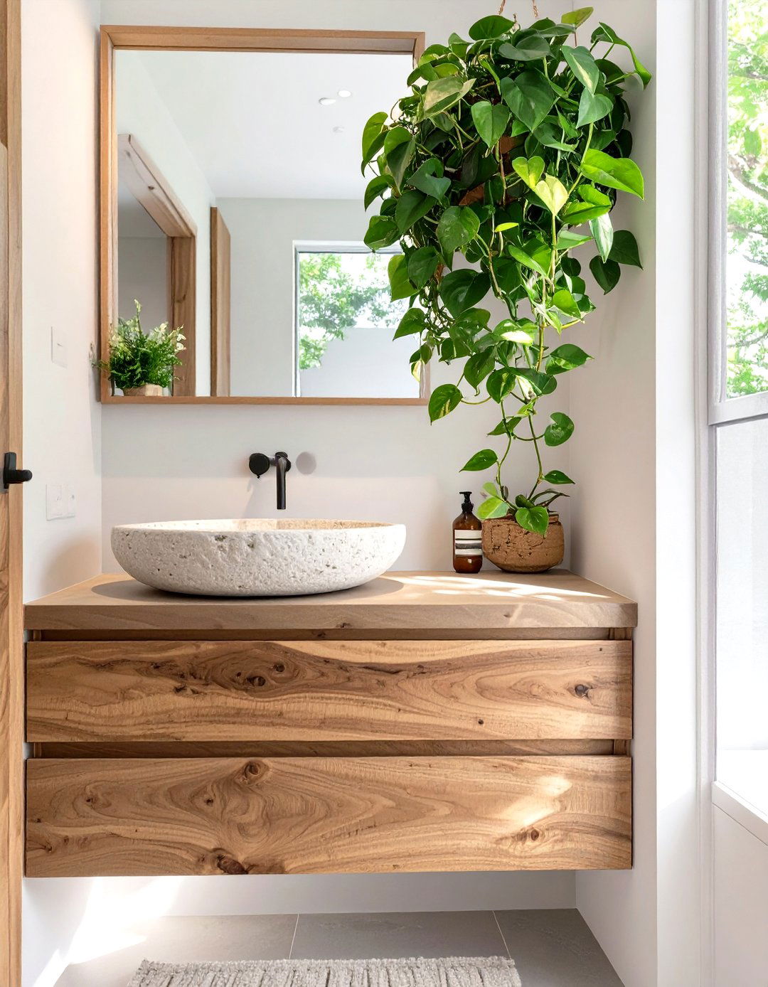 Incorporating Natural Elements - 30 small bathroom inspo ideas