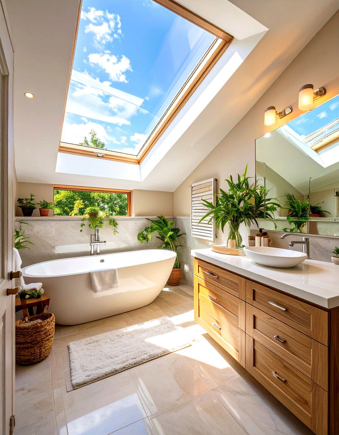 Incorporating Natural Light with a Skylight - 30 small bathroom remodeling ideas