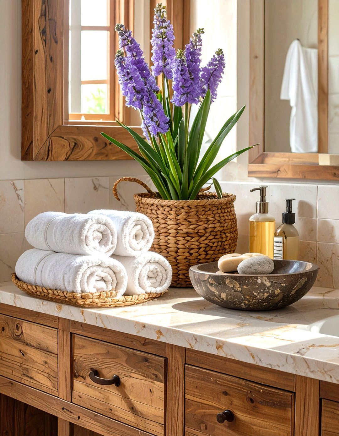 Incorporating Natural Textures in Vanity Decor - 30 vanity decor ideas