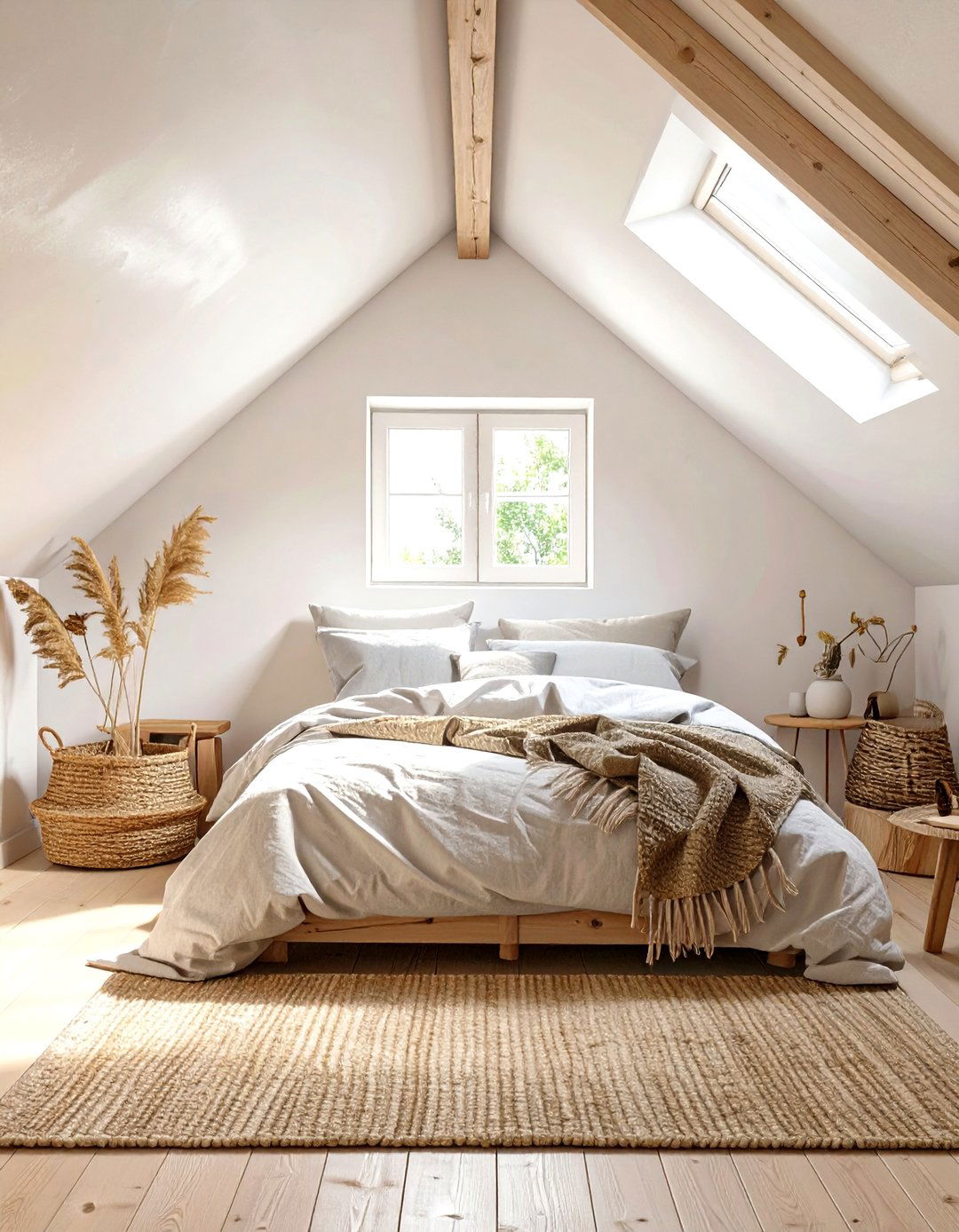 Incorporating Natural Textures - 30 small attic bedroom low sloped ceiling bedroom ideas