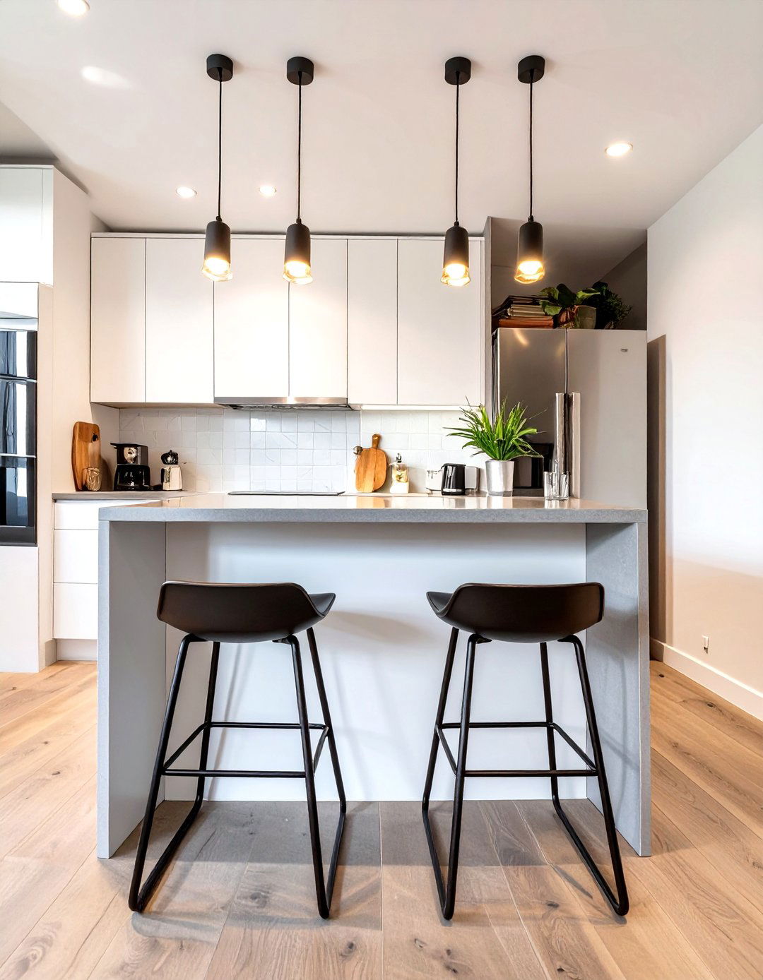 Incorporating a Breakfast Bar - 30 very small open plan kitchen living room ideas