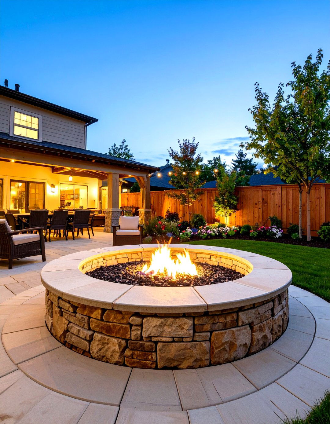 Incorporating a Fire Pit Area - 30 privacy landscaping ideas