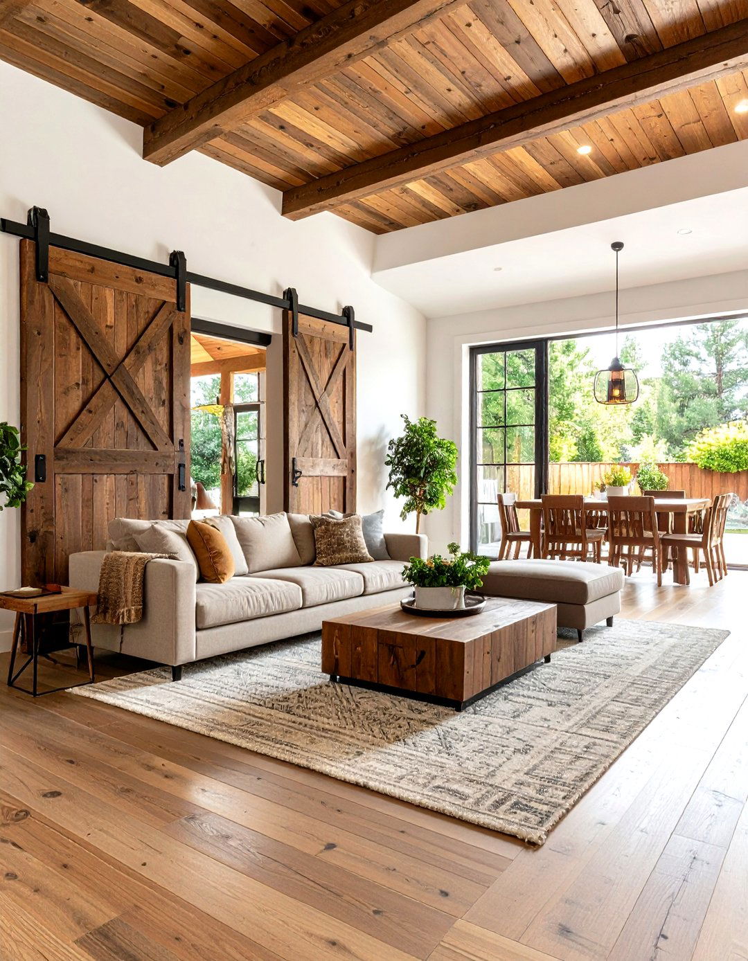 Incorporating a Sliding Barn Door - 30 rustic living room ideas