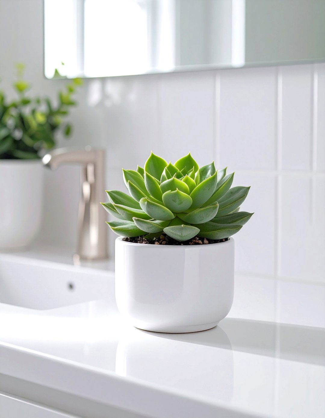 Incorporating a Touch of Greenery with Faux Plants - 30 vanity decor ideas