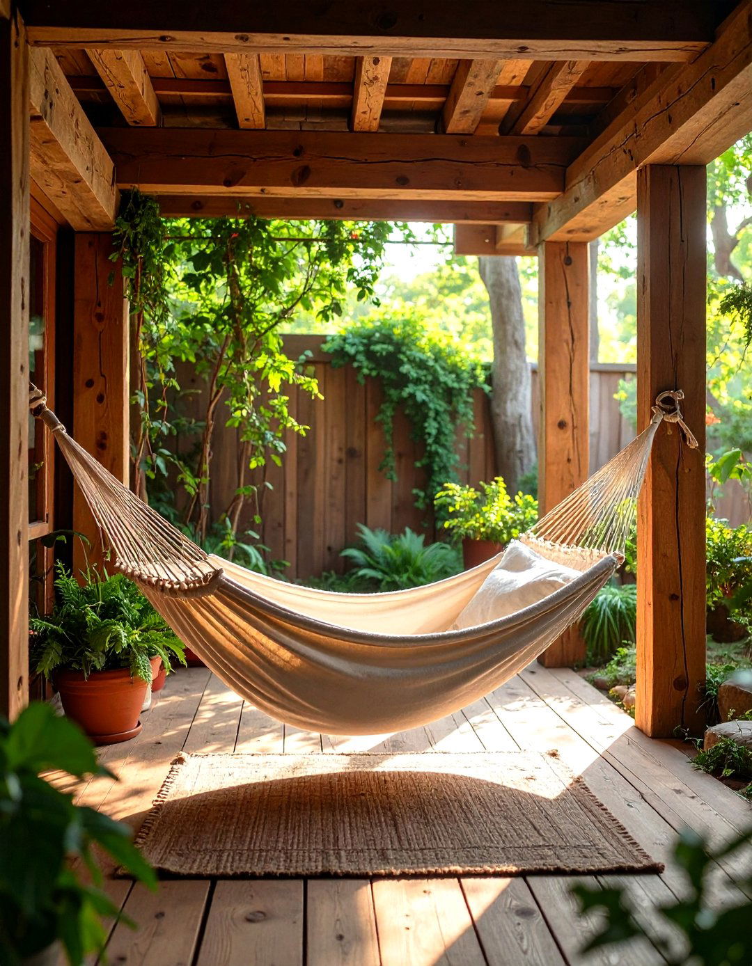 Indoor Hammock for Relaxation - 30 rustic man cave ideas