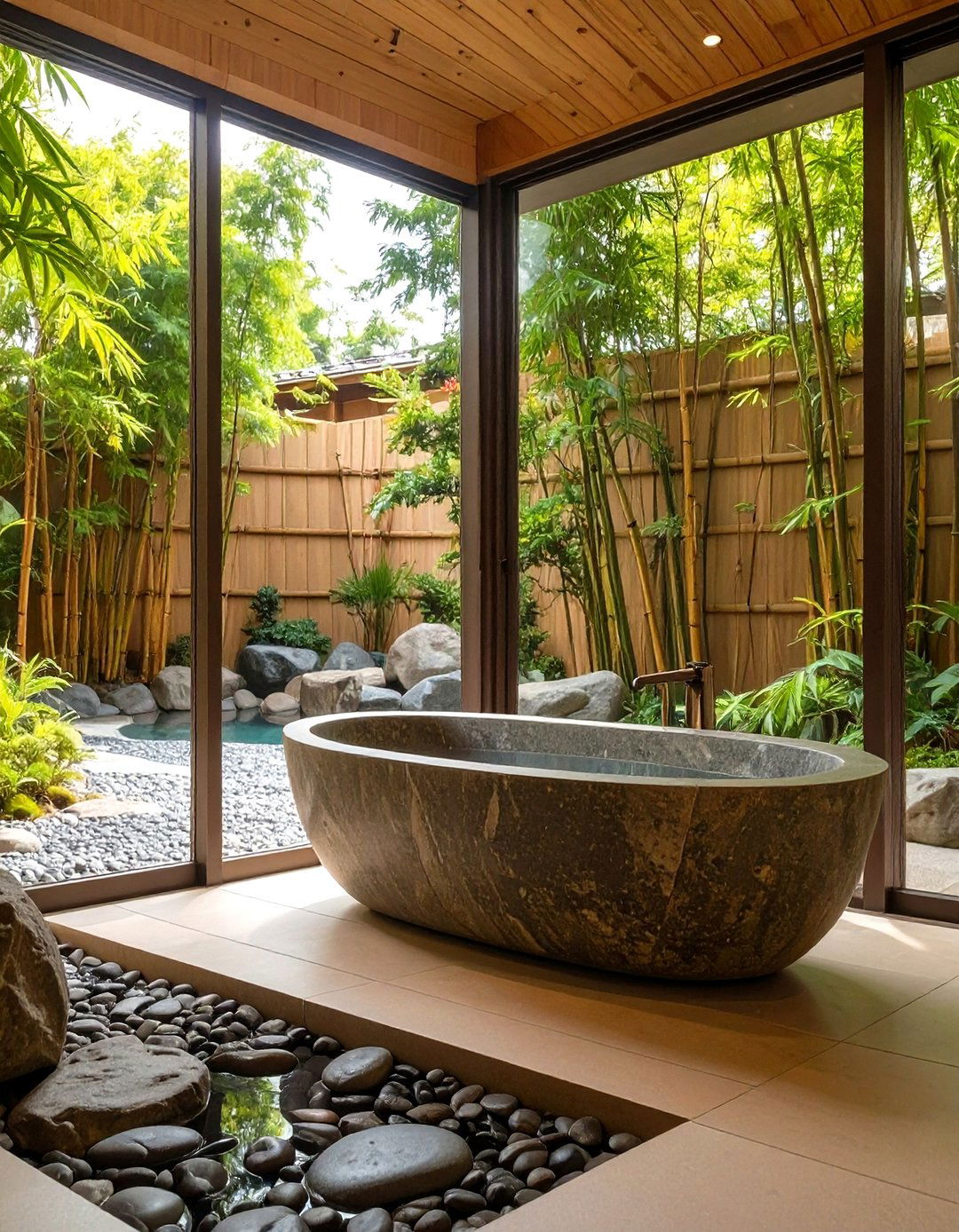 Indoor Outdoor Onsen Experience - 30 japanese bathroom design ideas
