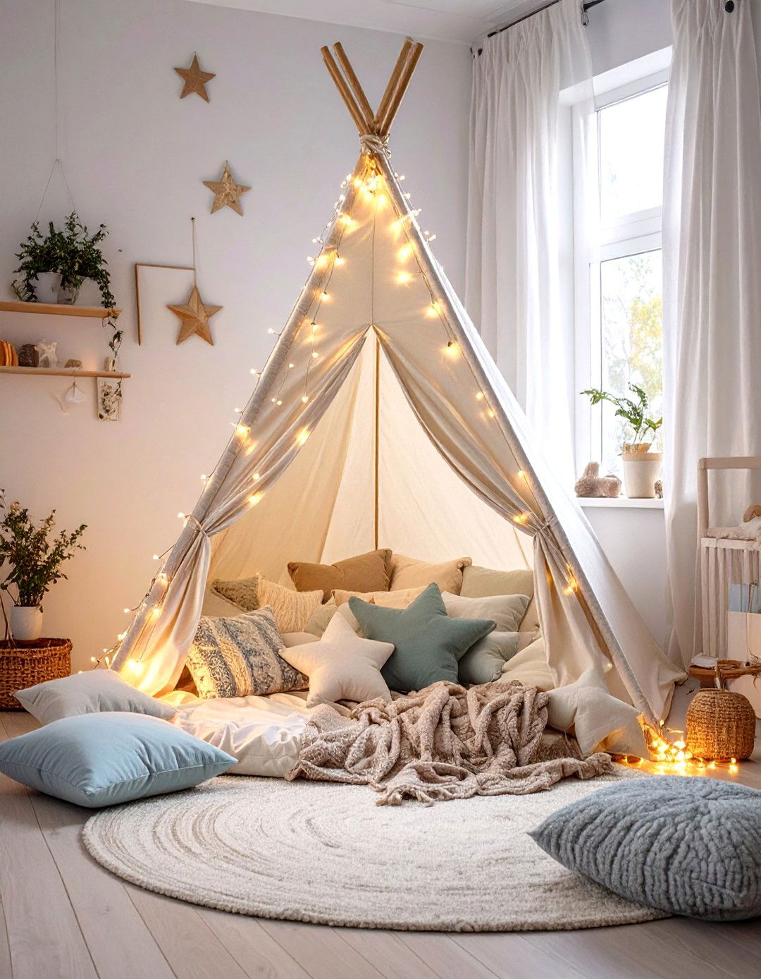 Indoor Tent or Teepee for Imaginative Play - 30 toddler bedroom ideas