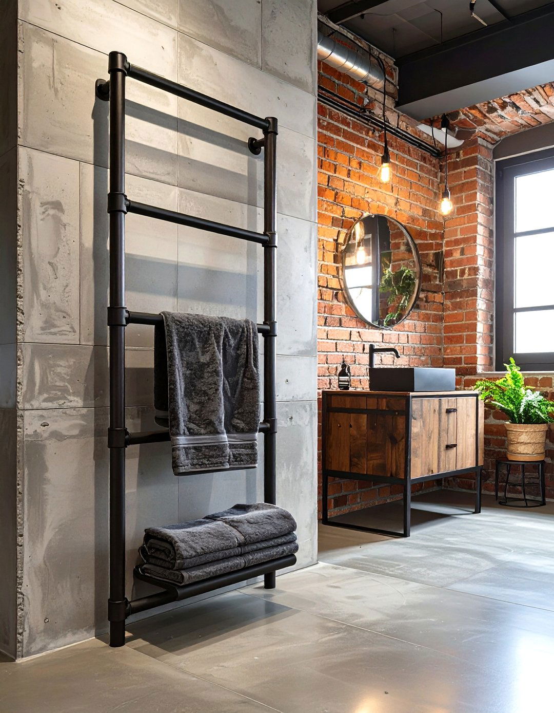 Industrial Bathroom Freestanding Pipe Rack - 30 bathroom towel holder ideas