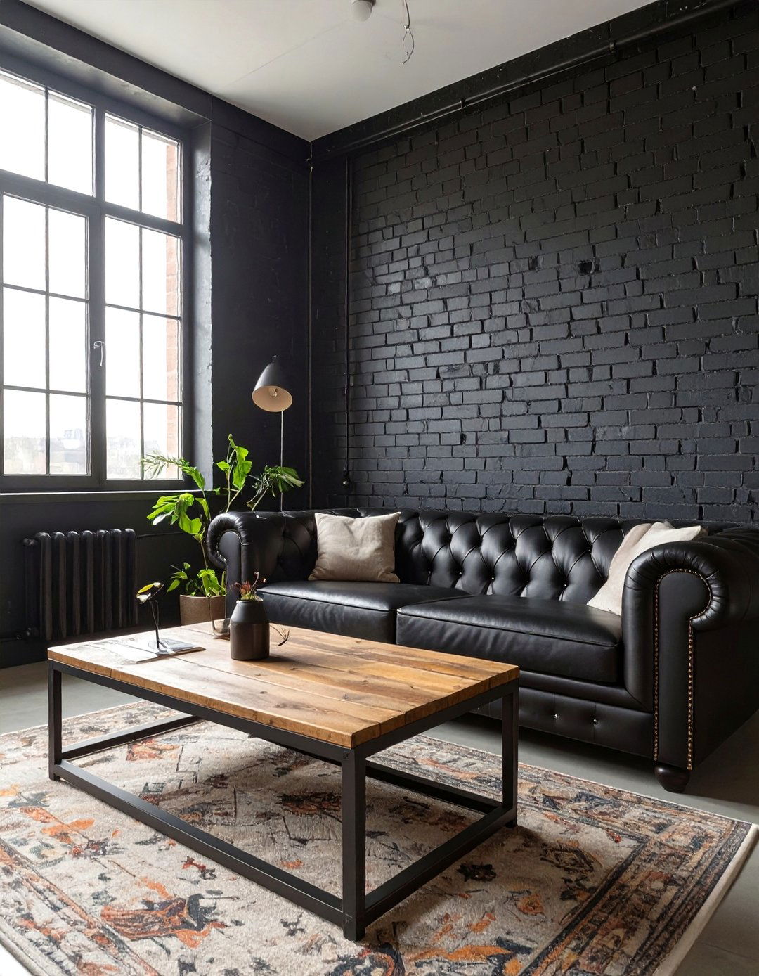 Industrial Black Loft Living Room - 30 black living room ideas