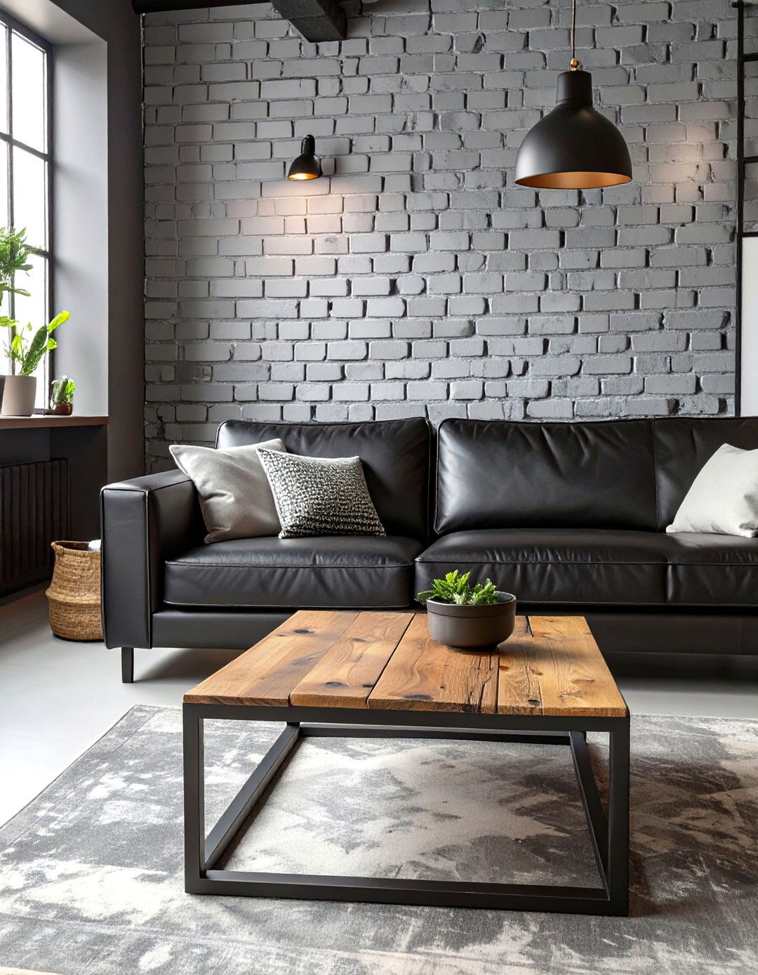 Industrial Black and Grey Living Room - 30 modern black and grey living room ideas