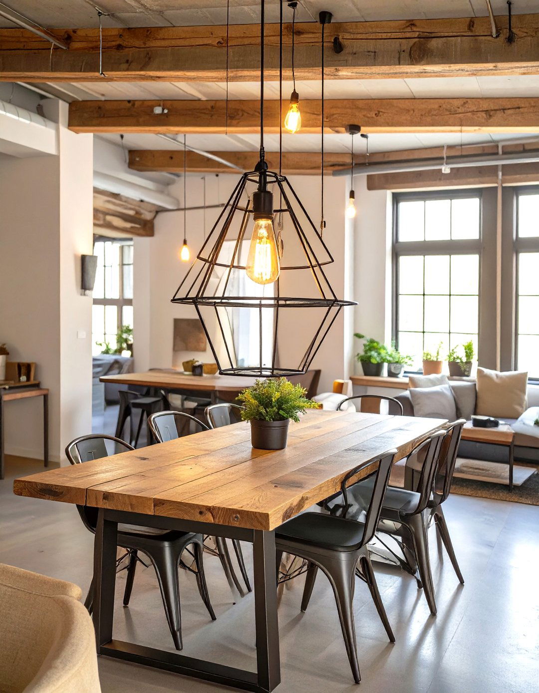Industrial Cage Pendant Light - 30 small dining room lighting ideas