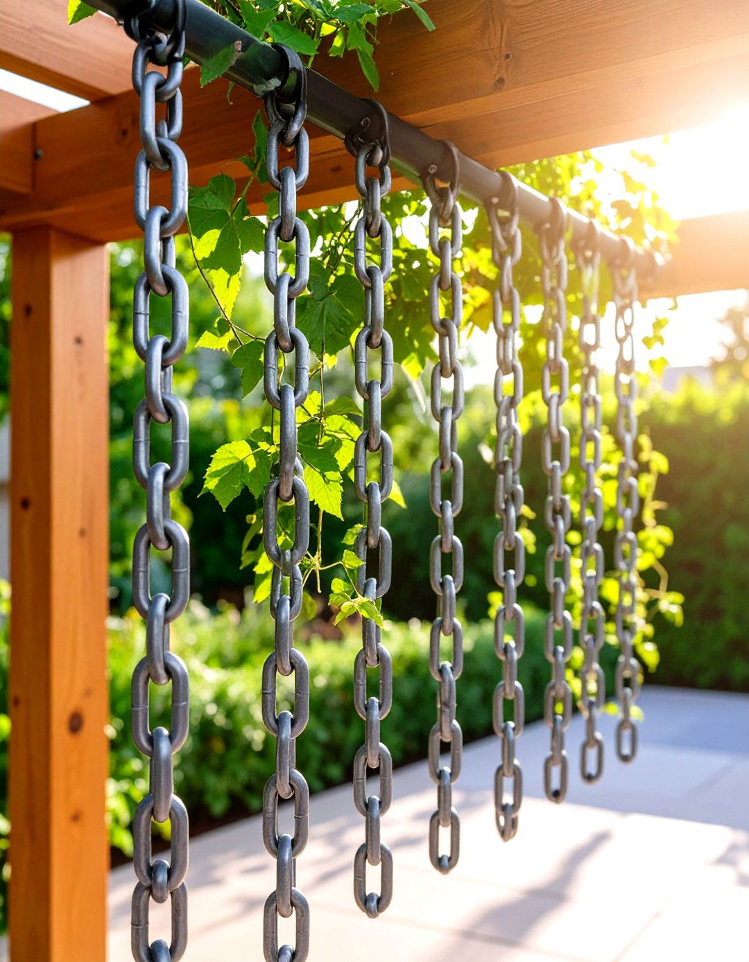 Industrial Chain Garden Trellis - 30 diy garden trellis ideas