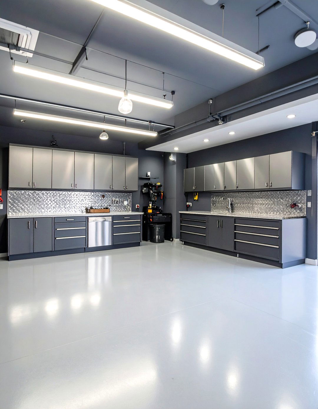 Industrial Charcoal Gray Garage - 30 garage paint color ideas