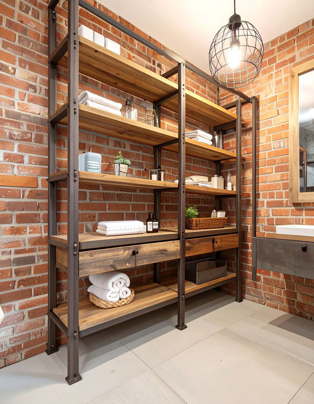 Industrial Chic Bathroom Closet Nook - 30 bathroom closet ideas
