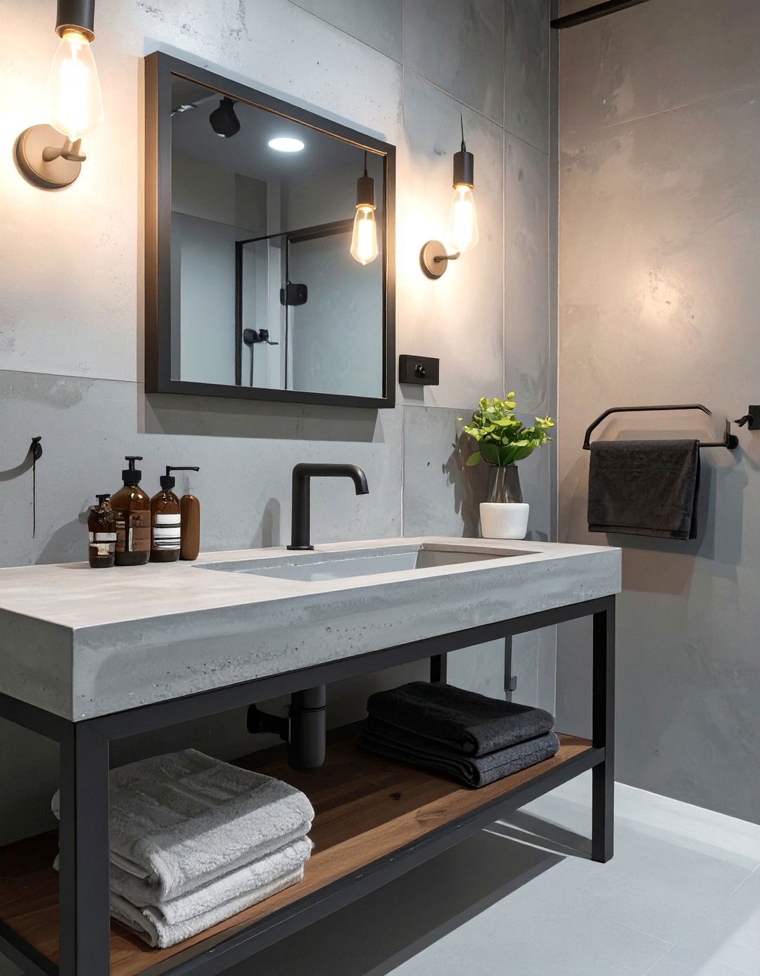 Industrial Chic Bathroom Vanity - 30 bathroom vanity decor ideas