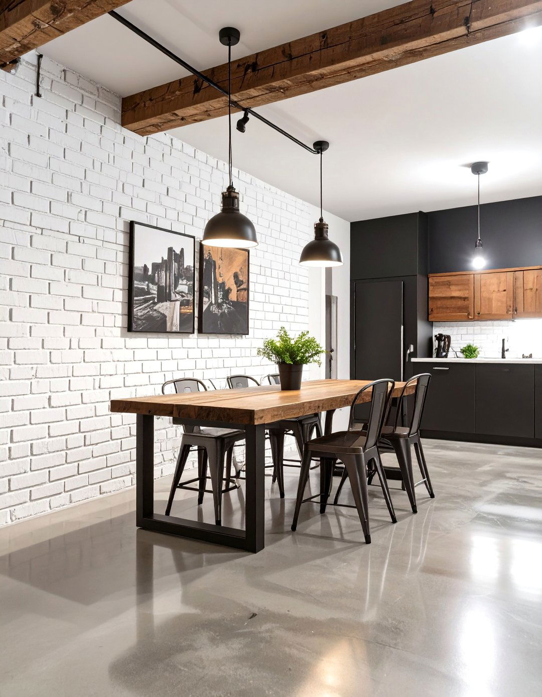 Industrial Chic Black and White Basement - 30 basement color ideas