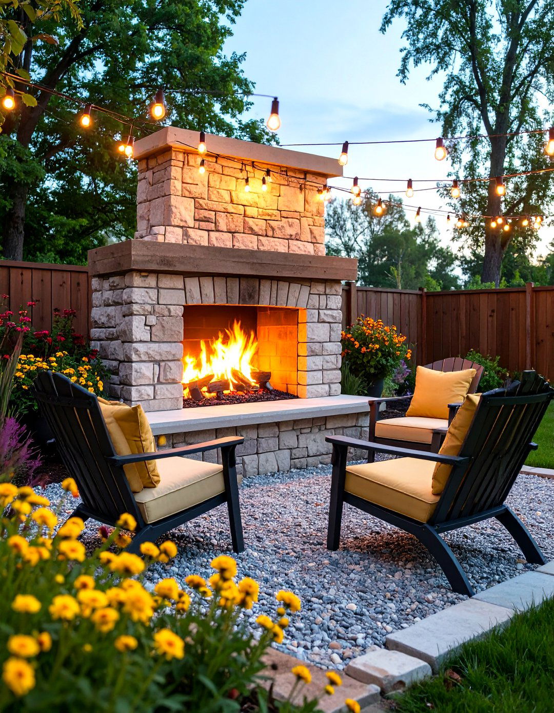 Industrial Chic Cinder Block Fireplace - 30 backyard fireplace ideas